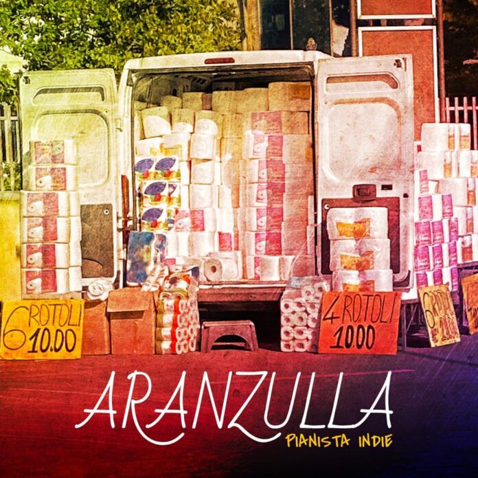 aranzulla - la copertina del singolo di pianista indie, che ritrae un furgone pieno di rotoli di carta igienica