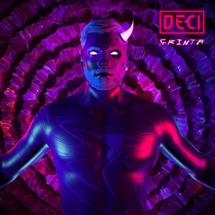 grinta - la copertina del singolo di deci, che raffigura un diavolo con un solo corno, bianco