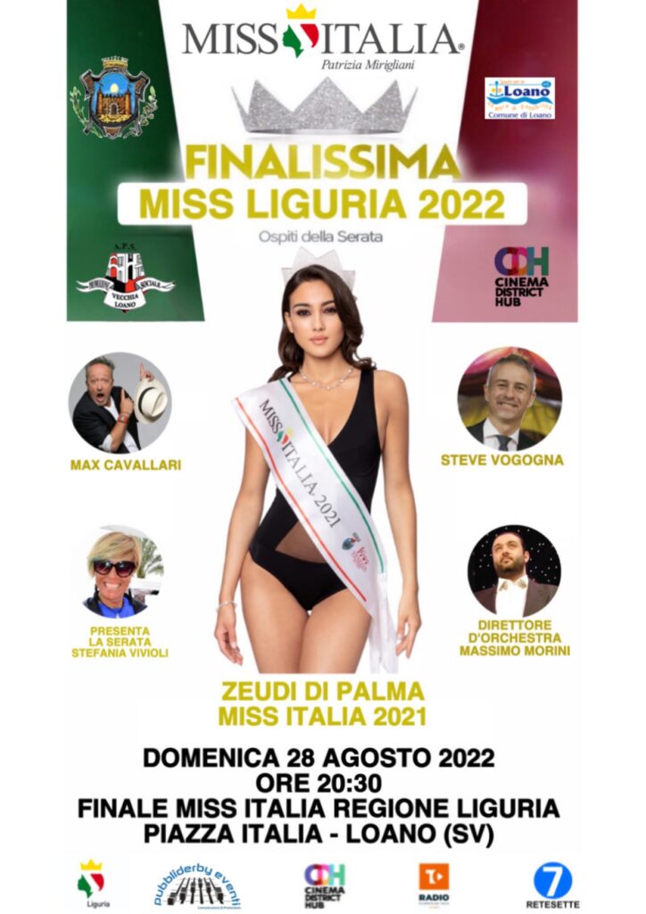 Finale Miss Italia Liguria 2022: ospiti Max Cavallari e Steve Vegogna - la locandina dell'evento