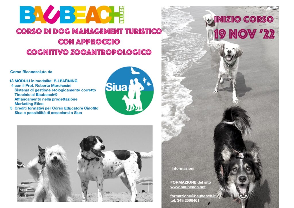 dog management turistico . la locandina del corso