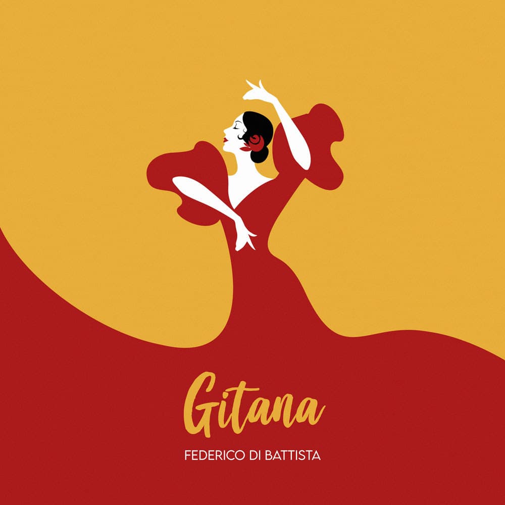 gitana - la copertina del singolo che raffigura il disegno di una ballerina spagnola