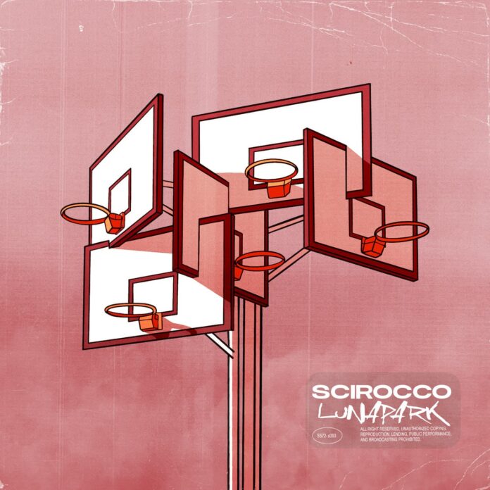 lunapark scirocco - la copertina del singolo che raffigura dei canestri per giocare a basket