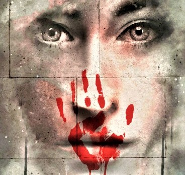 Fabio Ceraulo - El Diablo - la copertina del libro con un volto di donna e l'impronta di una mano sanguinante su bocca e naso