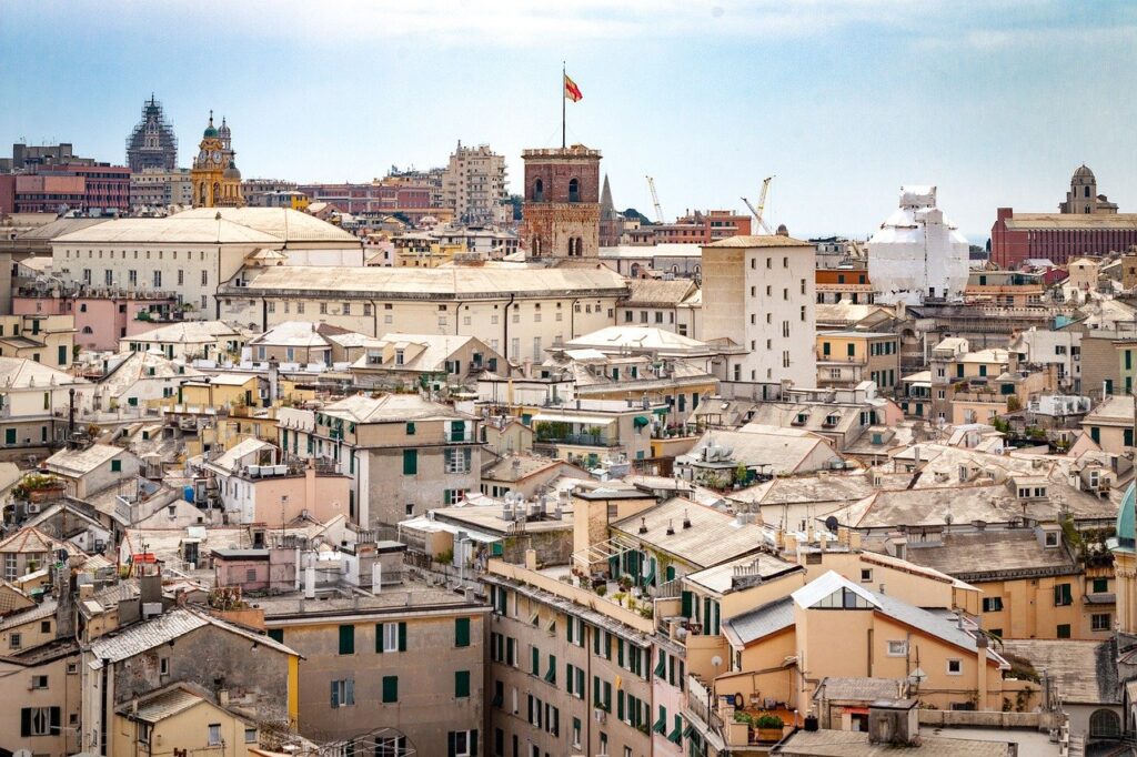 barca - un riquadro di genova dall'alto