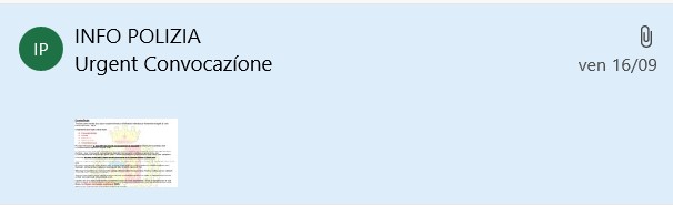 truffa on line - Polizia giudiziaria - screenshot della mail