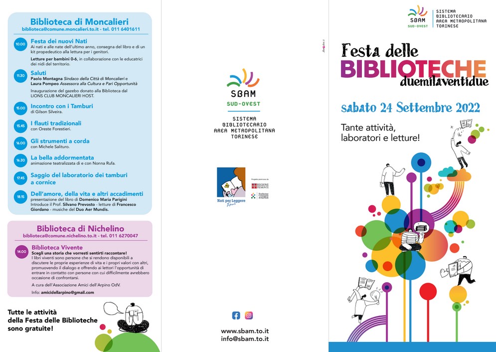 BIBLIOTECHE SBAM - IL PIEGHEVOLE CON IL PROGRAMMA