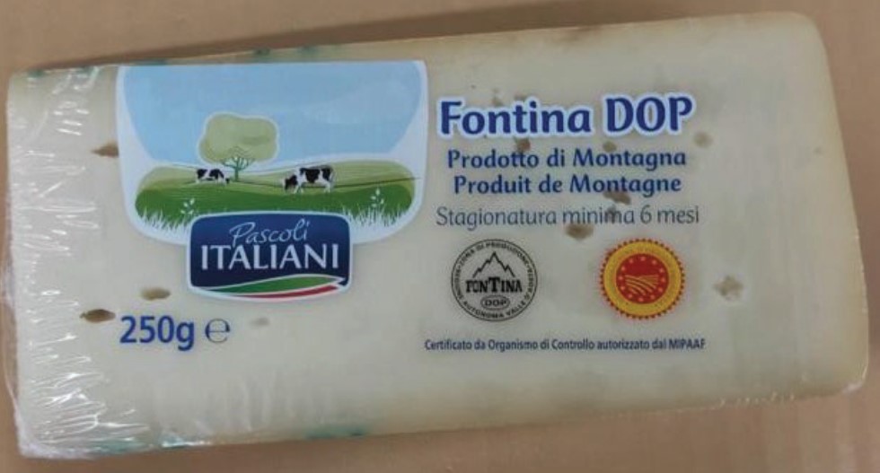 Fontina Dop in confezione trasparente