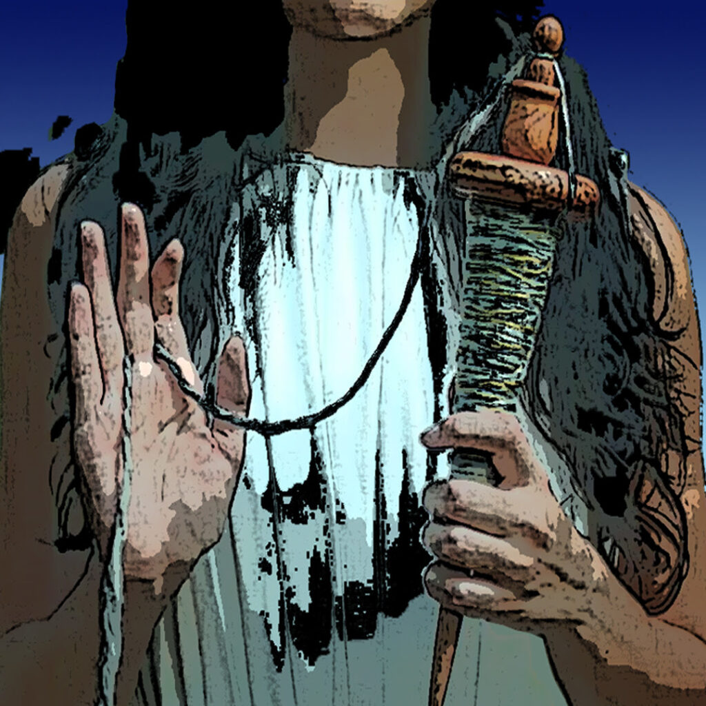 il ritorno - la copertina del singolo di vasco barbieri, che raffigura un nativo americano, che tiene nella mano destra un fuso