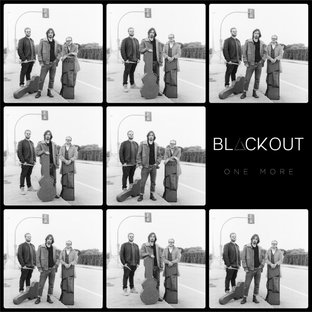 one more - la copertina del nuovo ep della black out band, che raffigura un collage di foto relative alla band, in bianco e nero