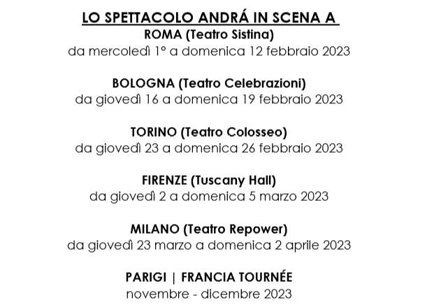 il piccolo principe - la locandina con le date e le città dove si svolge lo show