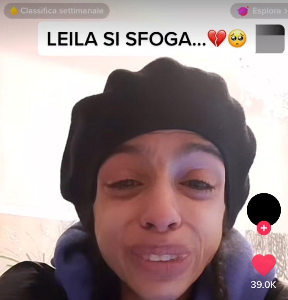 leila piange in un video s Tiktok