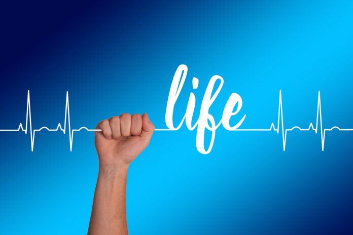 Sanità e servizio sanitario - nella foto su sfondo blu sfumato il tracciato di un elettrocardiogramma con al centro la parola 