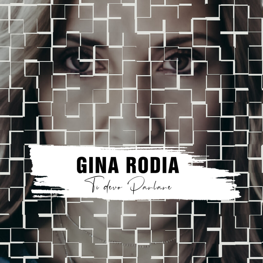 gina rodia - la copertina del  nuovo singolo che vede il viso della cantante in primo piano, disegnato come un puzzle
