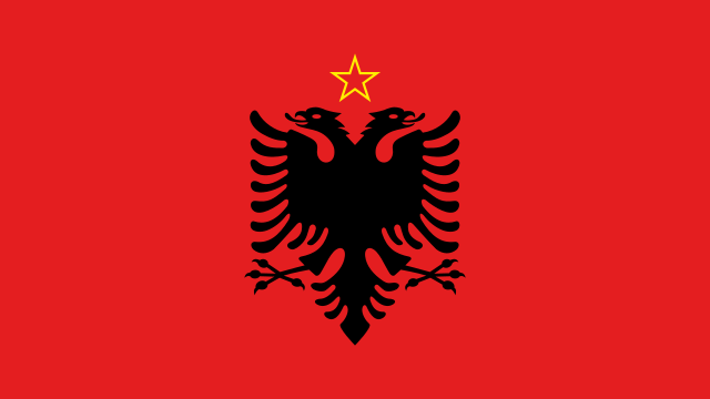bandiera albanese due aquile su fondo rosso