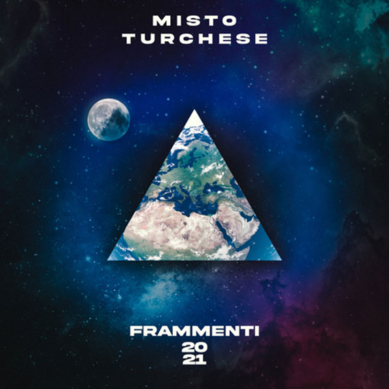 misto turchese - la copertina del nuovo album che raffigura la parte di un mappamondo a forma di triangolo, su sfondo azzurro
