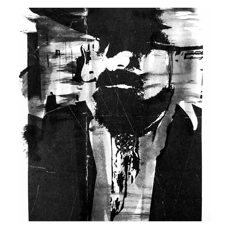 bonny jack - la copertina del nuovo singolo che raffigura il disegno astratto, in bianco e nero, del busto di un uomo