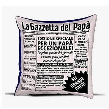 Festa del papà - un regalo - un cuscino stampato come un giornale