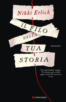 copertina del libro il filo della tua storia fondo nero con un filo rosso 