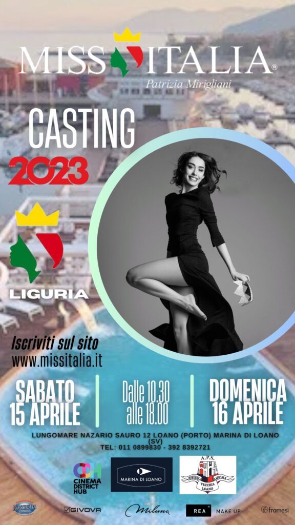 la bellezza - la locandina del casting di miss italia liguria 2023