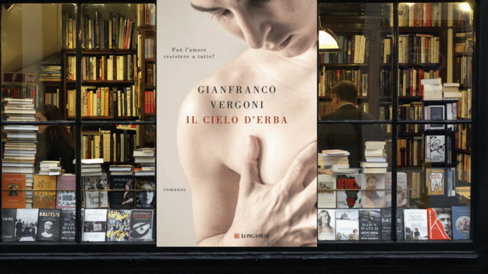 copertina del libro di gianfranco vergoni il cielo d'erba in una libreria