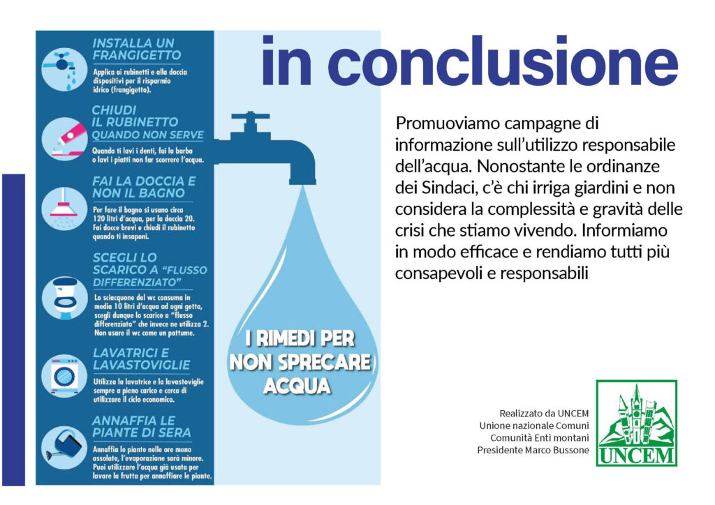 siccità come combatterla - una slide