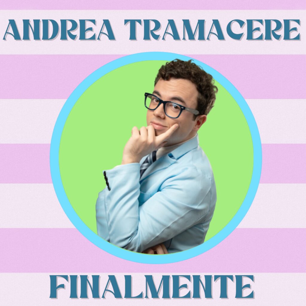 finalmente - andrea tramacere nella copertina del nuovo singolo che lo ritrae di profilo, con addosso una giacca azzurra