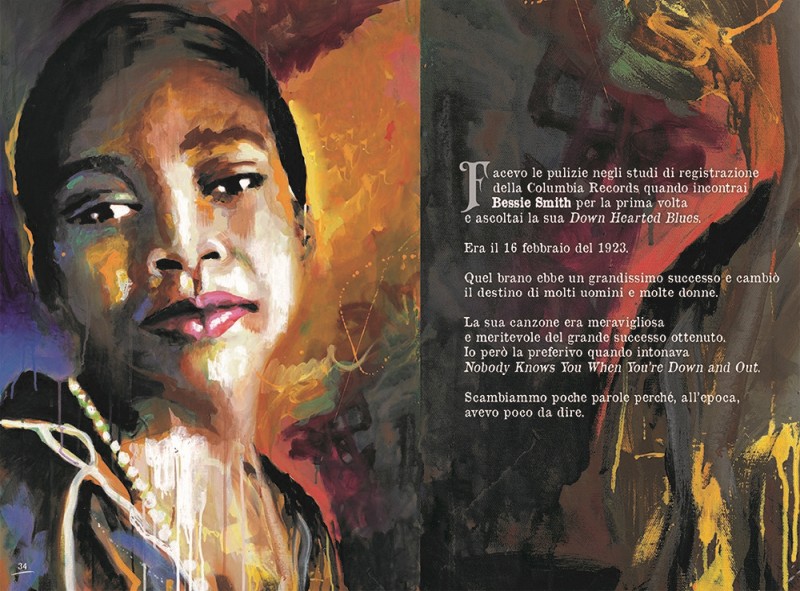 reno brandoni - la IV di copertina del libro schiavi per la musica, che raffigura il dipinto di una donna africana