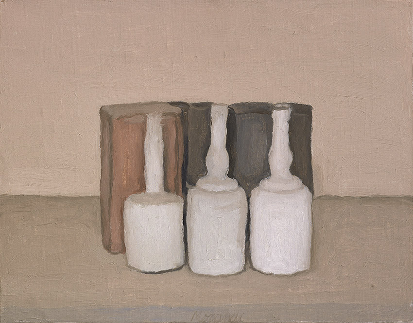 studio dal vero di morandi bottiglie bianche 