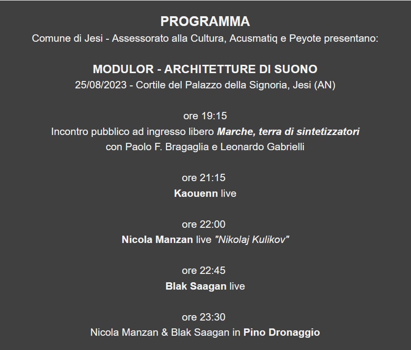 Modulor - il programma