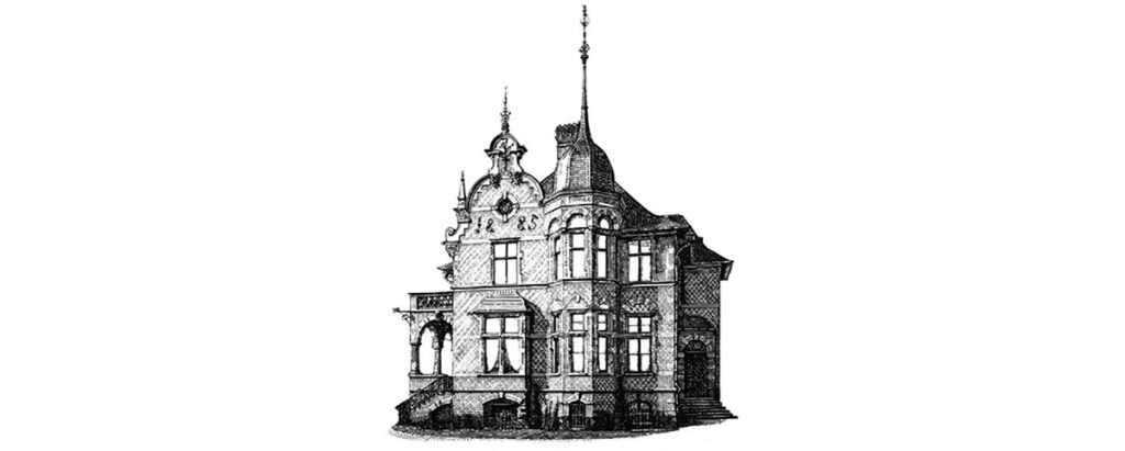 immagine di palazzo vittoriano tratta dal libro the turnglass in bianco nero