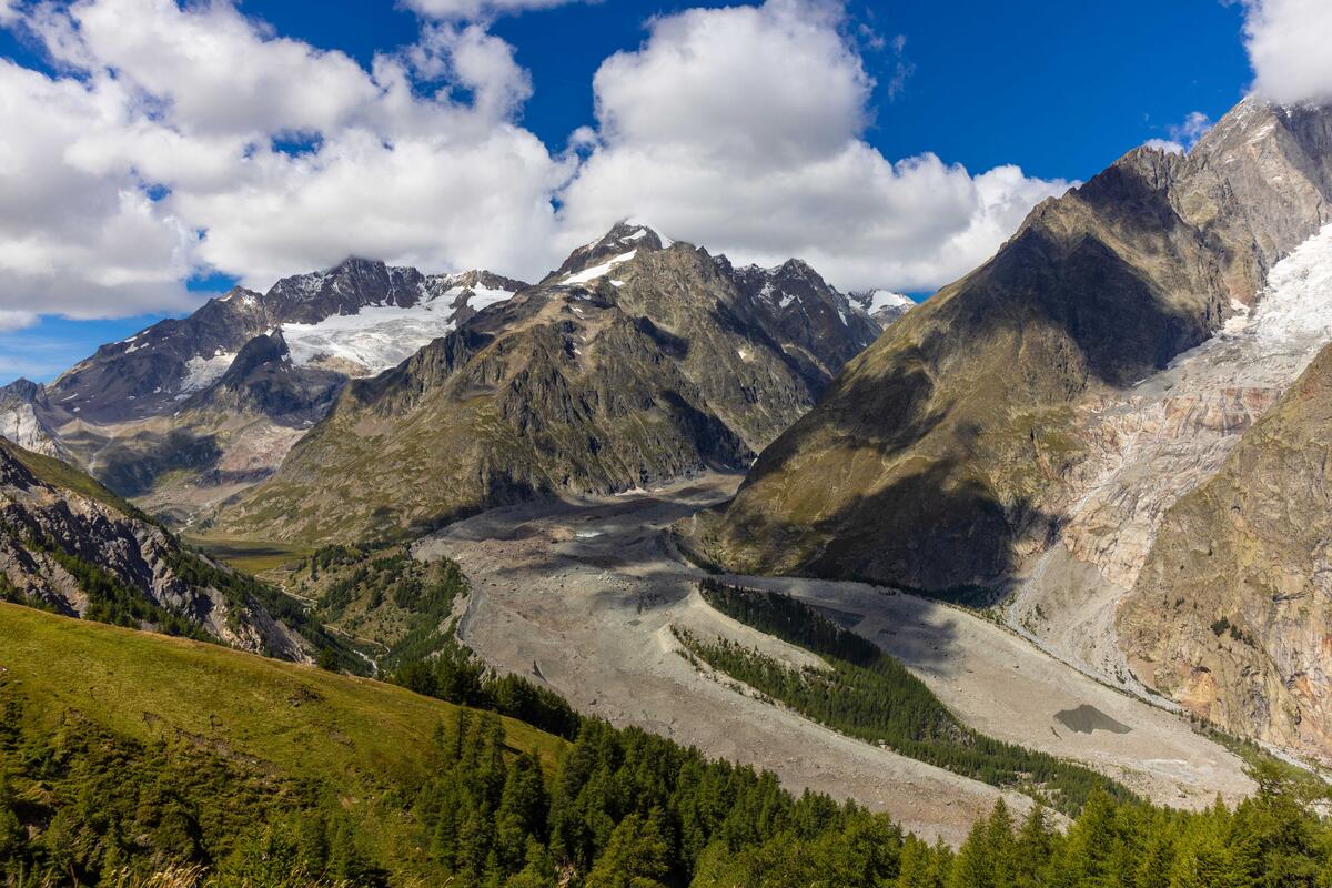 ghiacciaio scioglimento . il monte è praticamente senza neve