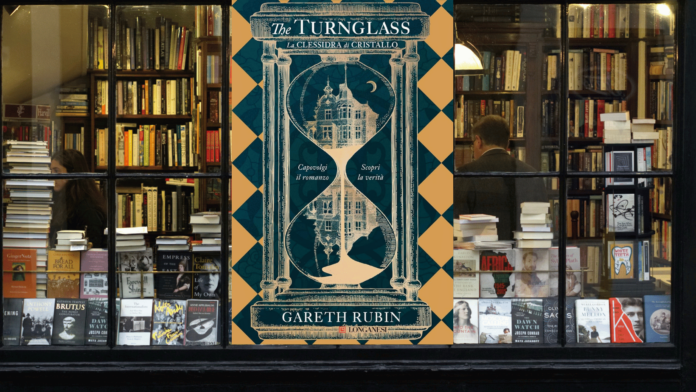 immagine del libro the turnglass in una libreria in vetrina