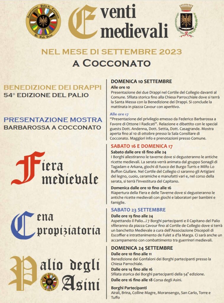 Coconato d'Asti - il programma della fiera