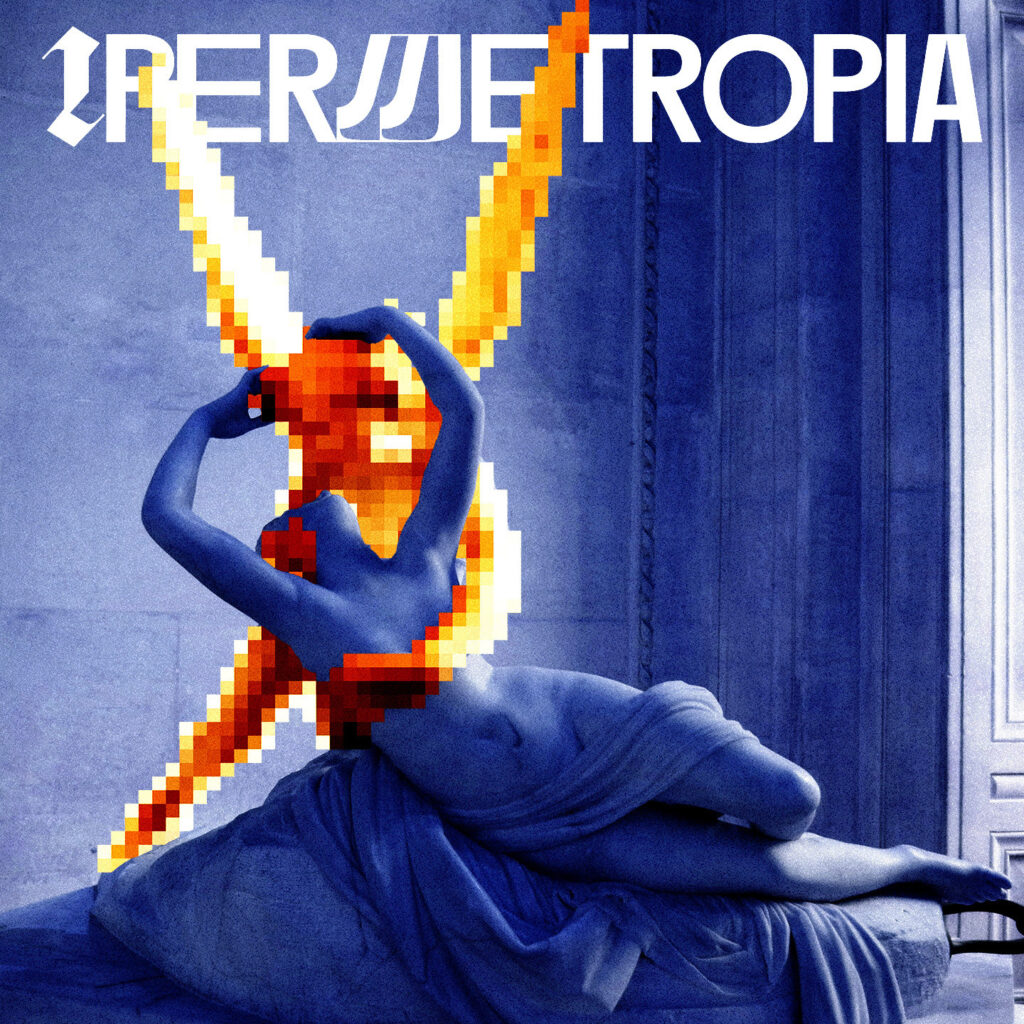 ipermetropia - la copertina del singolo di cortese che raffigura una statua di donna circondata dal fuoco