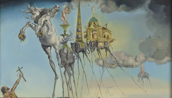 The Temptation of Saint Anthony 1946 pittura di salvador dali con animali fantastici