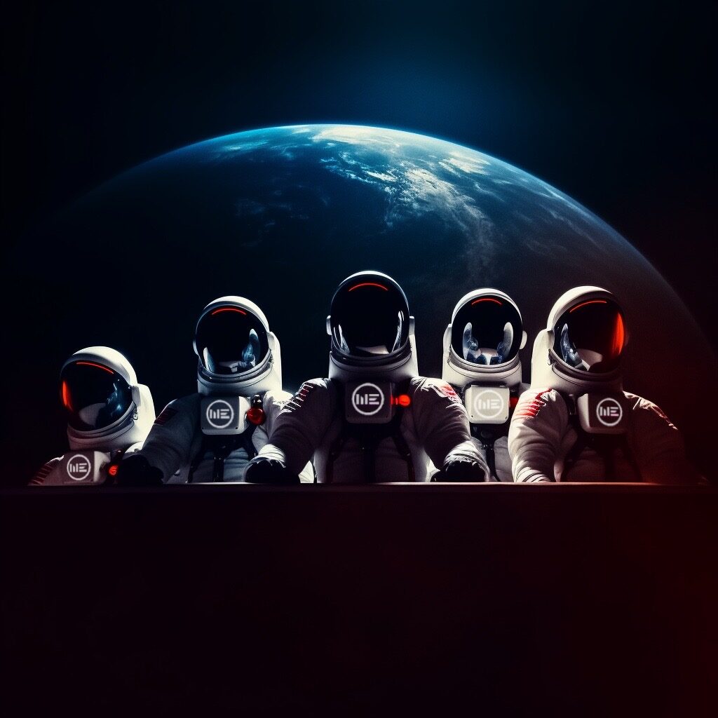 moonlabyte - i cinque componenti la band, vestiti da astronauti