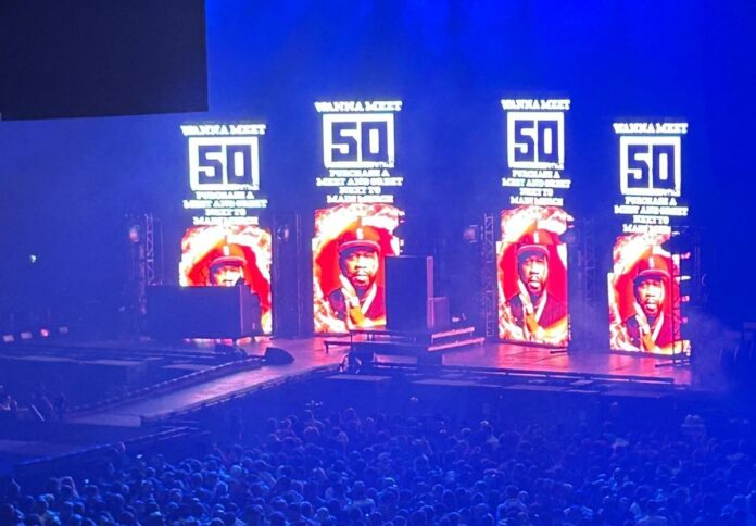 50 cent - il palco della zeith Arena di Strasburgo poco prima dell'inizio del concerto