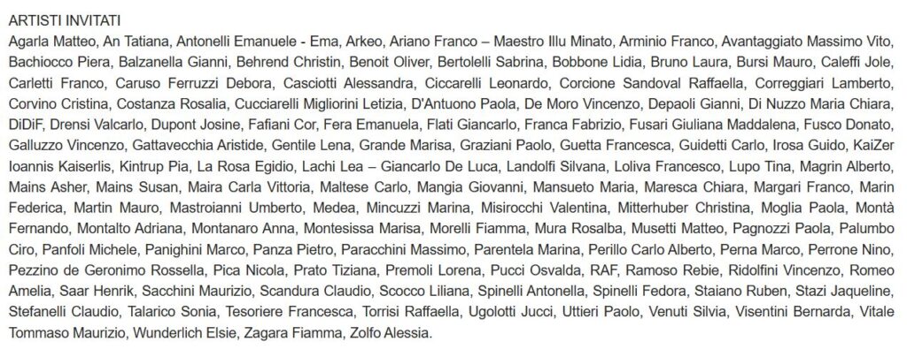 Triennale di Arti Visive a Roma - L'elenco degli artisti partecipanti