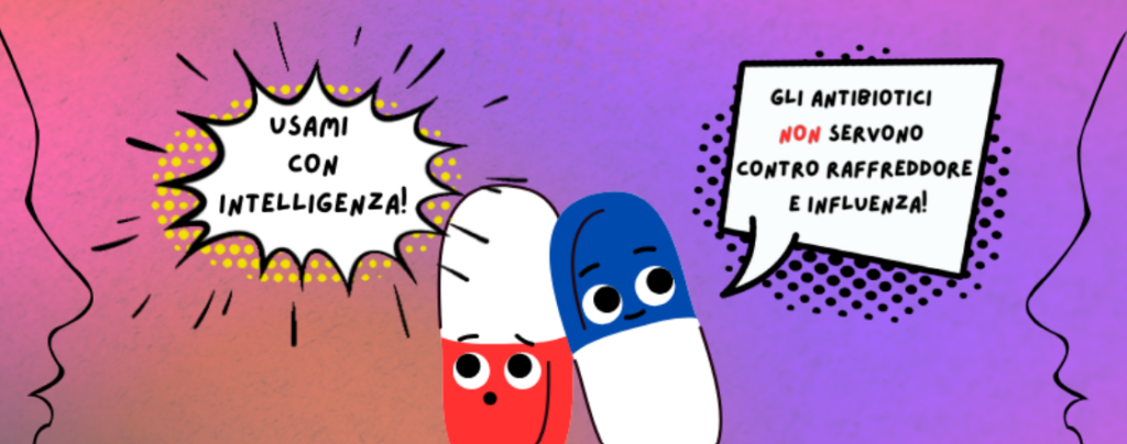 vignetta sull'uso degli antibiotici promosso da regione piemonte