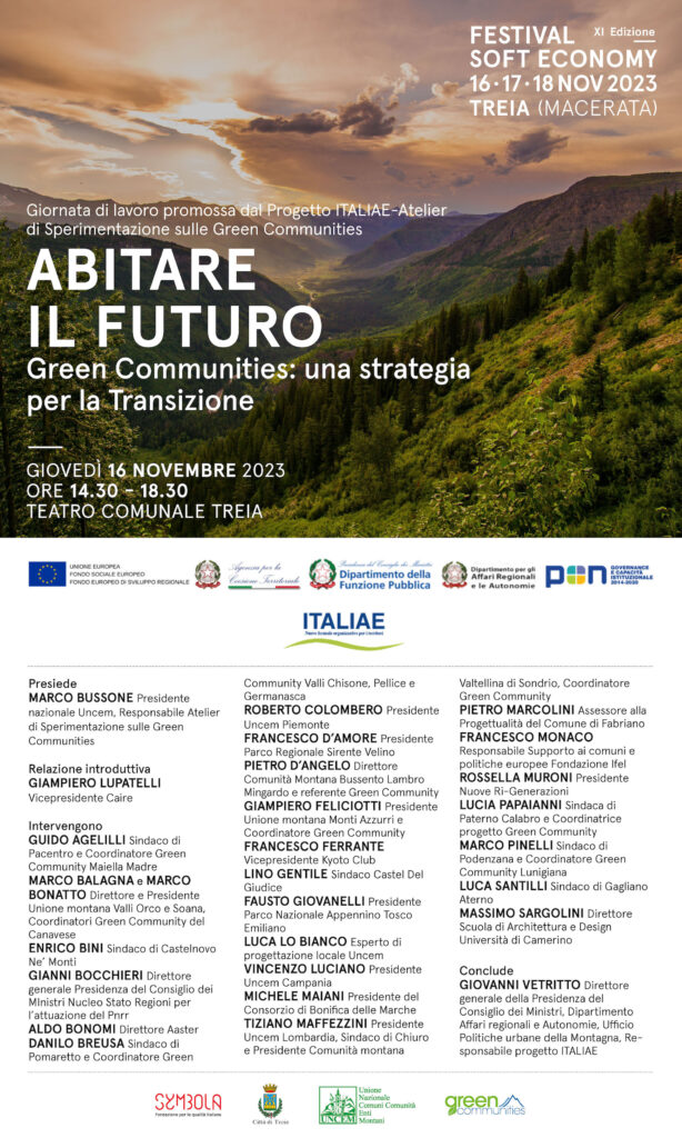 La montagna e le green communities - la locandina 