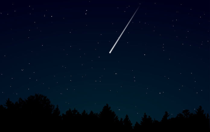 leonidi - un cielo notturno illuminato da una stella cadente