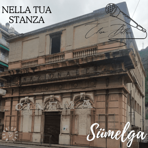 elisa bellesi e sumelga - la copertina del nuovo singolo che raffigura il palazzo con l'insegna di un vecchio cinema