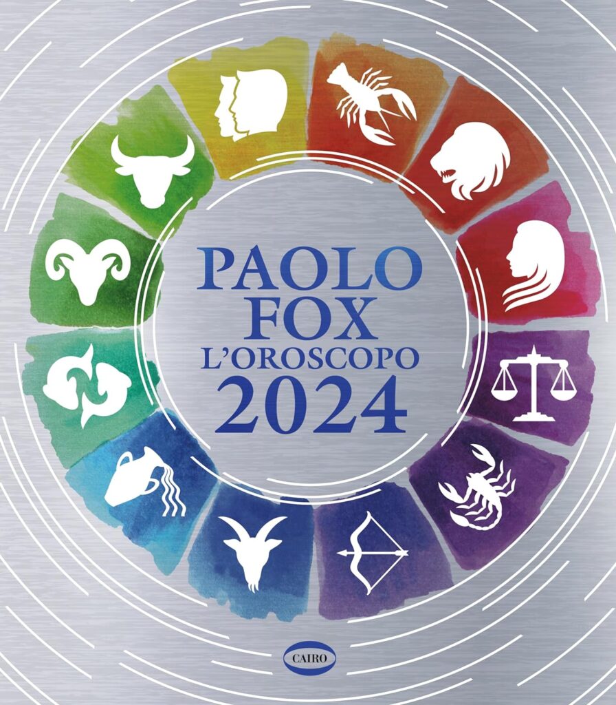 oroscopo dei viaggiatori - nellla foto la copertina del libro di Paolo Fox, su sfondo grigio la ruota con i segni zodiacali