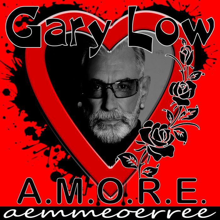 gary low - la copertina del nuovo singolo che raffigura un cuore rosso con all'interno il viso dell'artista, che indossa gli occhiali da sole