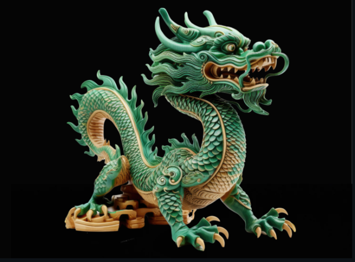 2024 anni del drago verde di legno immagine cinese