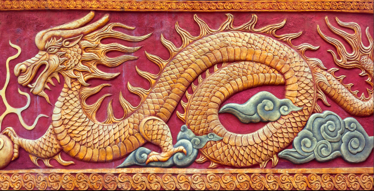 mosaico artistico di u dragone