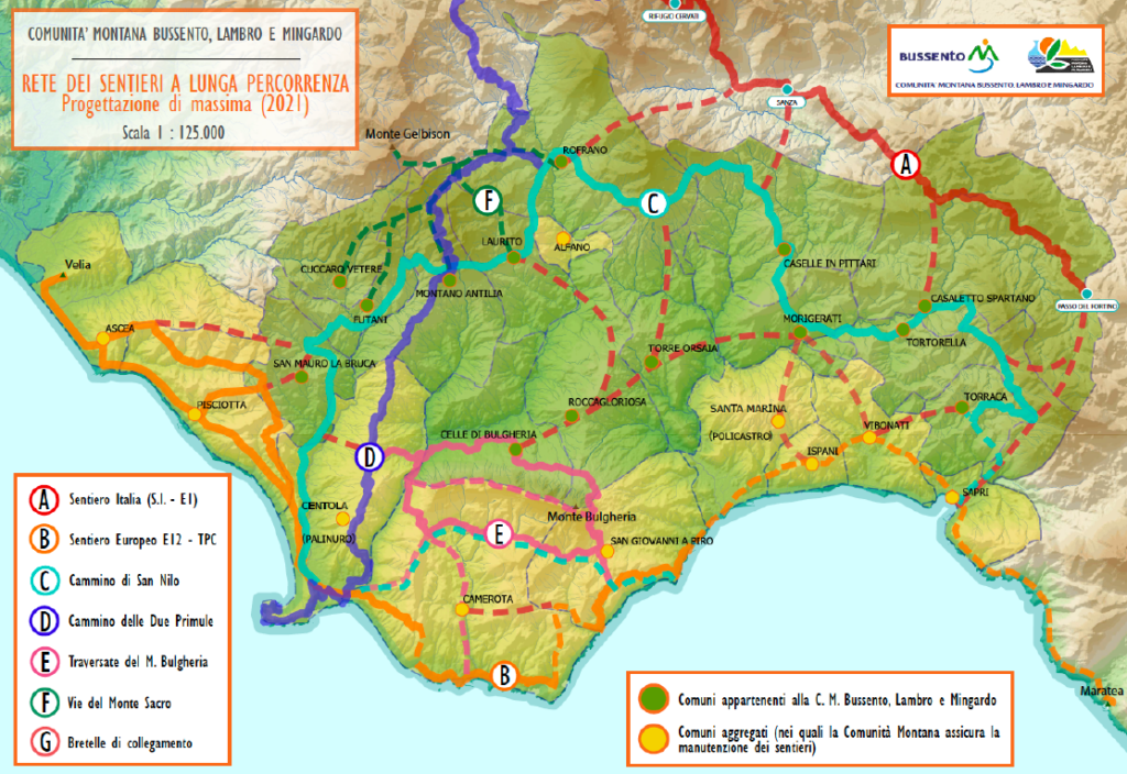 cammini religiosi . la cartina geografica