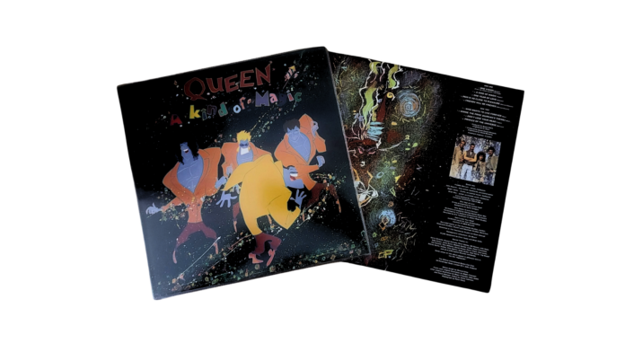 queen - la copertina dell'album a kind of magic che raffigura la band come un cartone animato