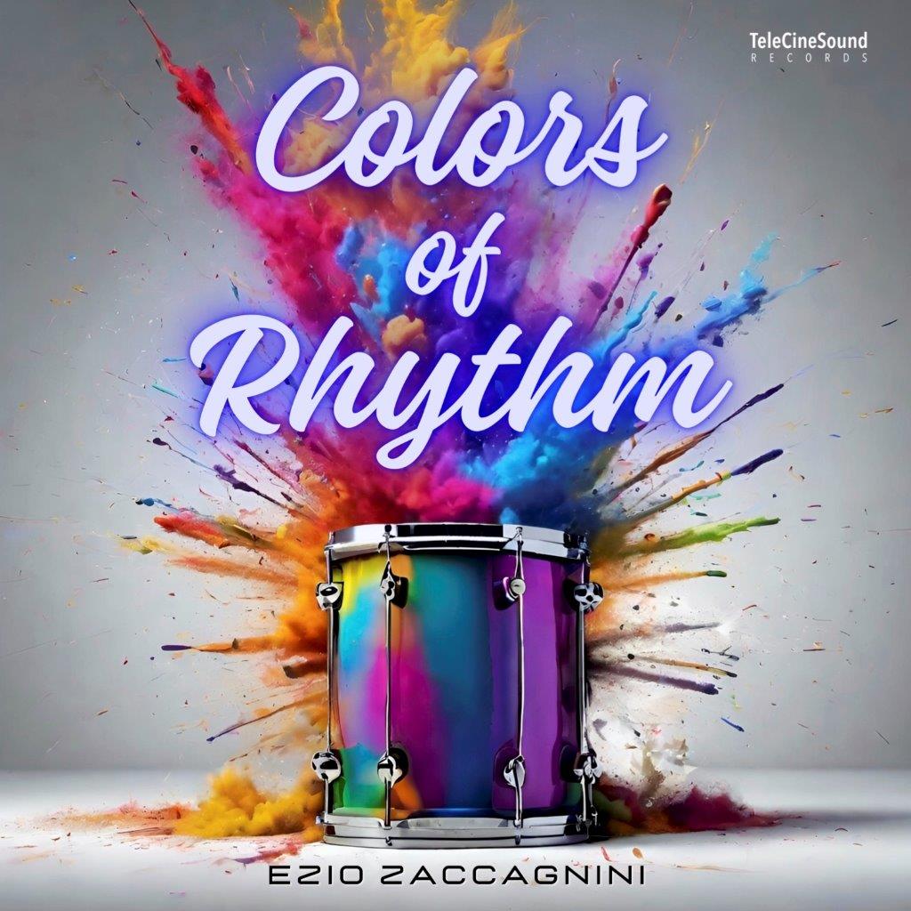 ezio zaccagnini - la copertina del nuovo album che raffigura un tamburo circondato da linee colorate