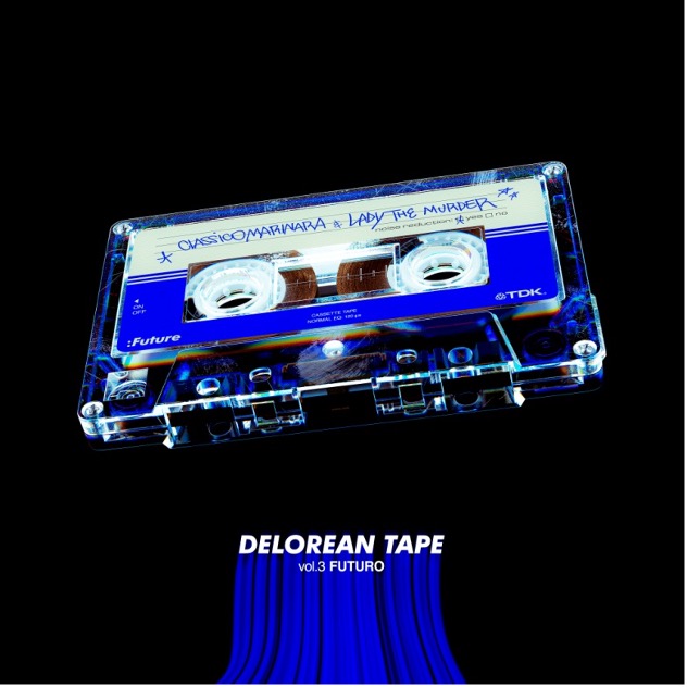 delorean tape vol 3 futuro - nella copertina dell'aep è raffigurata una musicassetta di colore blu